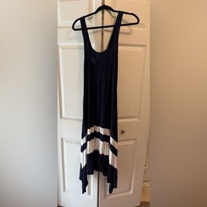 Stylish Navy and White Striped Maxi Dress